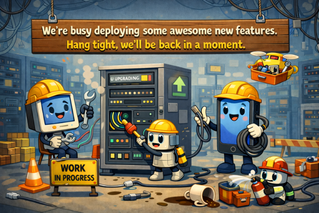 Server upgrade in progress illustration